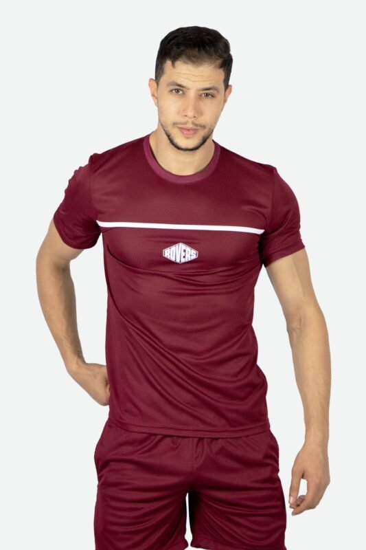 6 T shirt carreaux bordeaux MAIN