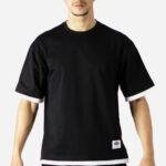T-shirt noir Oversize en coton