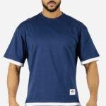 T-shirt bleu Oversize en coton