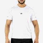 T-shirt de sport blanc avec bandes réfléchissantes