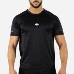 T-shirt de sport noir avec bandes réfléchissantes