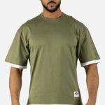 T-shirt vert Oversize en coton