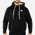 Sweat noir à capuche