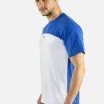 T-shirt bleu blanc en coton lycra