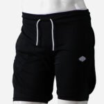 Short de sport noir 2 en 1 Respirant