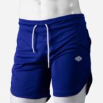 Short de sport bleu 2 en 1 Respirant